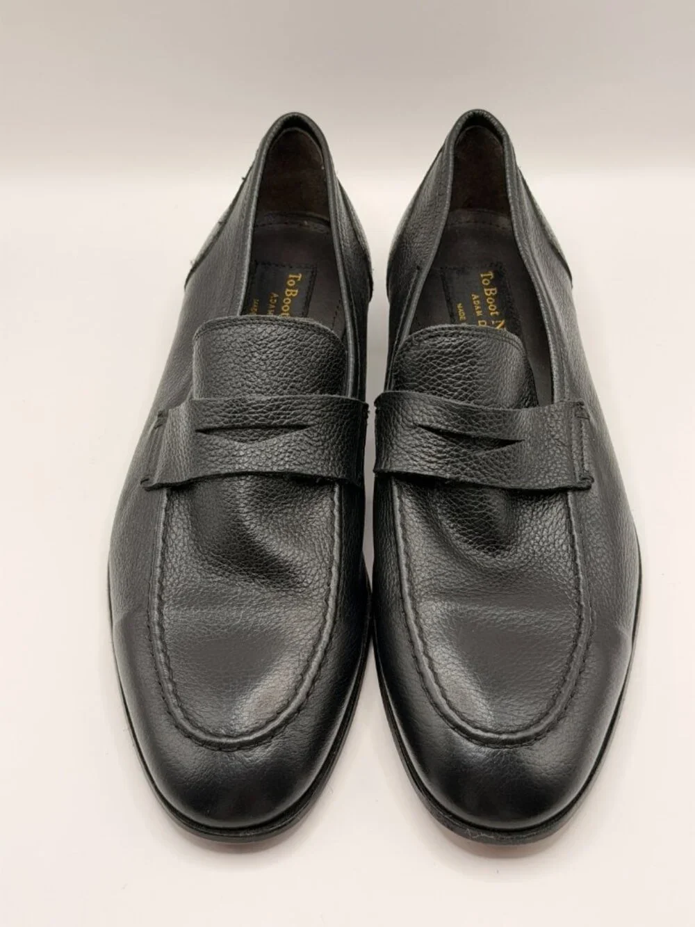 To Boot New York Men's Ravello Slip On Black Leather Penny Loafers Sz 8.5